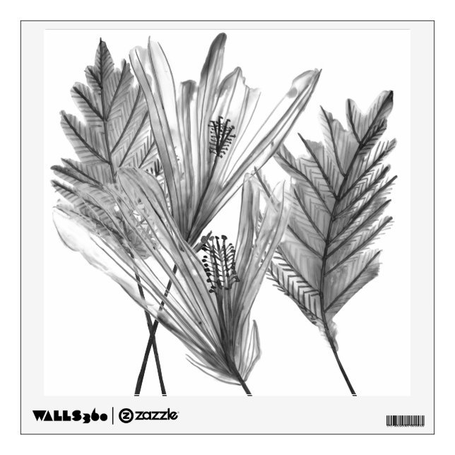 Floral Silhouette - Grey Wall Decal (Front)