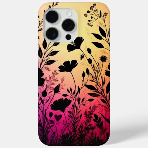 Floral Silhouettes iPhone 15 Pro Max Case