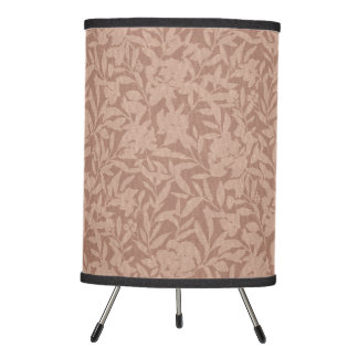 Floral silhouettes mocha mousse monochrome brown tripod lamp