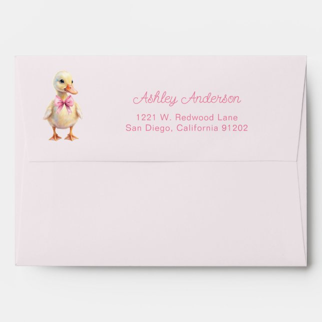 Floral Silly Goose Girl Baby Shower Envelope (Back (Top Flap))