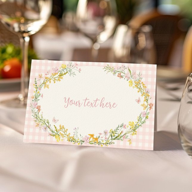 Floral Silly Goose Girl Birthday Party Food Tent Place Card (Creator Uploaded)