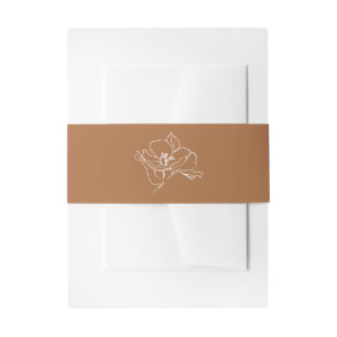 Floral Simple Elegant Drawing Invitation Belly Band