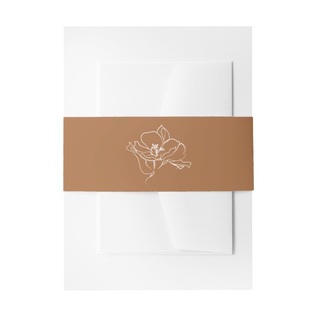 Floral Simple Elegant Drawing Invitation Belly Band