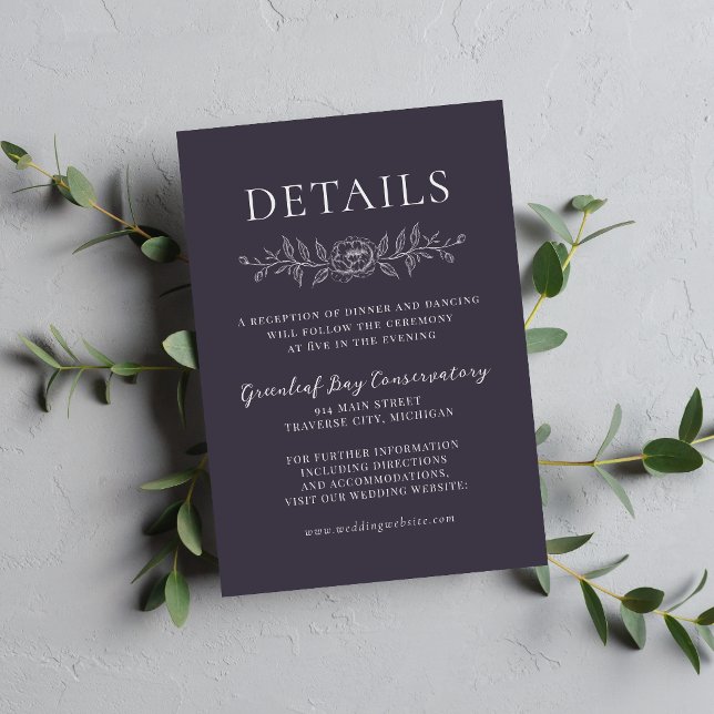 Floral Simplicity 1 Blackberry Minimal Wedding Enclosure Card (Creator Uploaded)