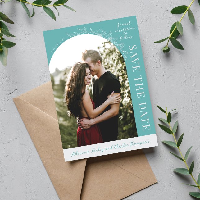 Floral Simplicity 1 Caribbean Teal Save The Date (Creator Uploaded)
