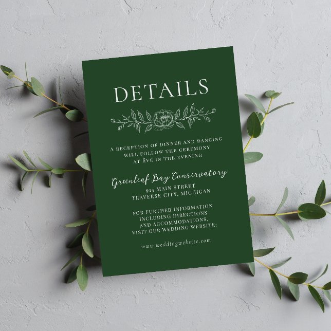 Floral Simplicity 1 Evergreen Minimal Wedding Enclosure Card (Creator Uploaded)