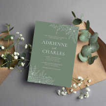 Floral Simplicity 1 Modern Green Minimal Wedding