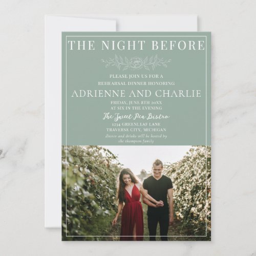 Floral Simplicity 1 Modern Green Rehearsal Dinner