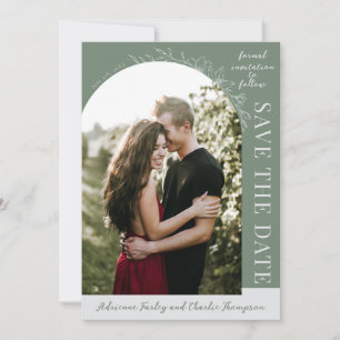 Floral Simplicity 1   Modern Green   Save The Date