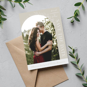 Floral Simplicity 1 Oyster Beige Save The Date