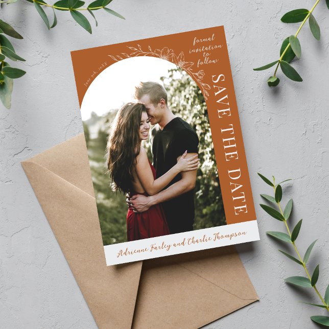 Floral Simplicity 1 Terracotta Save The Date (Creator Uploaded)