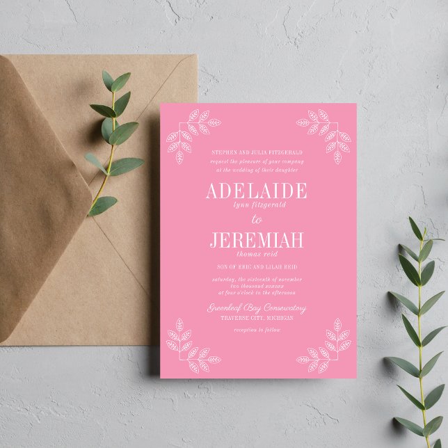 Floral Simplicity 2 Ballet Wedding Invitation (Creator Uploaded)