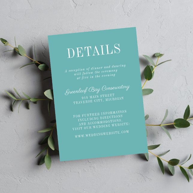 Floral Simplicity 2 Caribbean Minimalist Wedding Enclosure Card (Creator Uploaded)