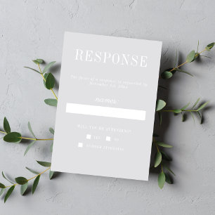Floral Simplicity 2 Cool Mist Minimalist Wedding RSVP Card