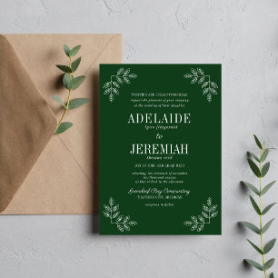 Floral Simplicity 2 Evergreen Wedding Invitation