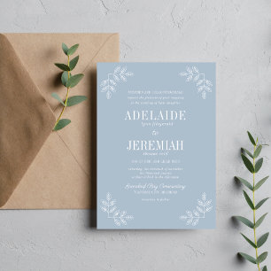 Floral Simplicity 2 Ice Blue Wedding Invitation