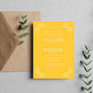 Floral Simplicity 2 Marigold Wedding Invitation