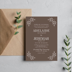 Floral Simplicity 2 Mushroom Wedding Invitation