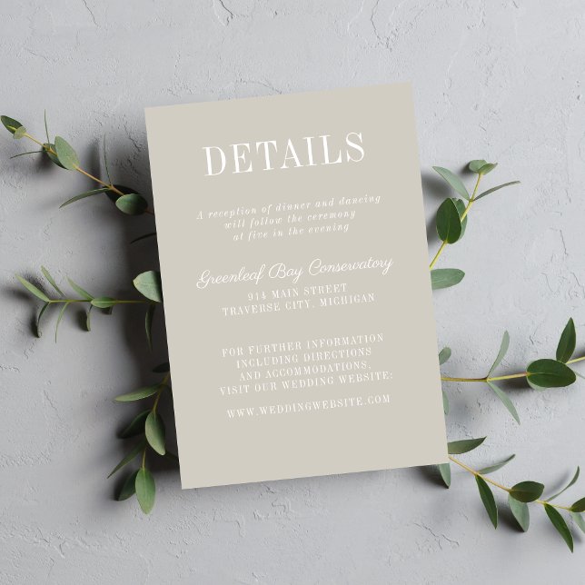 Floral Simplicity 2 Oyster Minimalist Wedding Enclosure Card (Creator Uploaded)