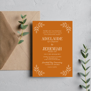 Floral Simplicity 2 Pumpkin Wedding Invitation