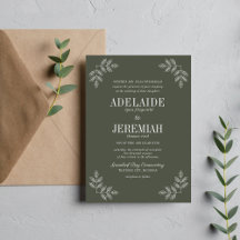 Floral Simplicity 2 Rosemary Wedding Invitation