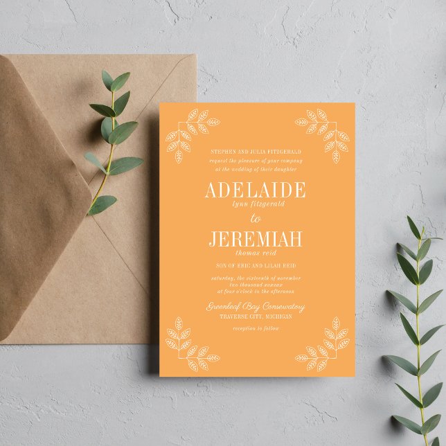 Floral Simplicity 2 Sorbet Wedding Invitation (Creator Uploaded)