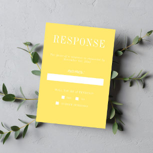Floral Simplicity 2 Sunflower Minimalist Wedding RSVP Card