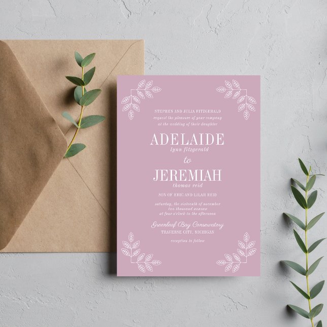 Floral Simplicity 2 Wisteria Wedding Invitation (Creator Uploaded)