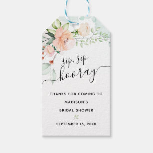 Floral Sip Sip Hooray Favor Bridal Shower Gift Tags