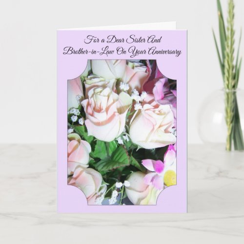 Floral Sister And Husband Personalised Anniversary Card