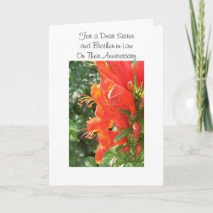 Floral Sister And Husband Personalised Anniversary Card