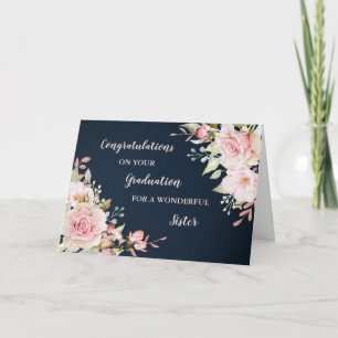 Floral Sister Congratulations Graduation Card