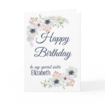 Floral Sister Happy Birthday Card Floral Sister Happy Birthday Card