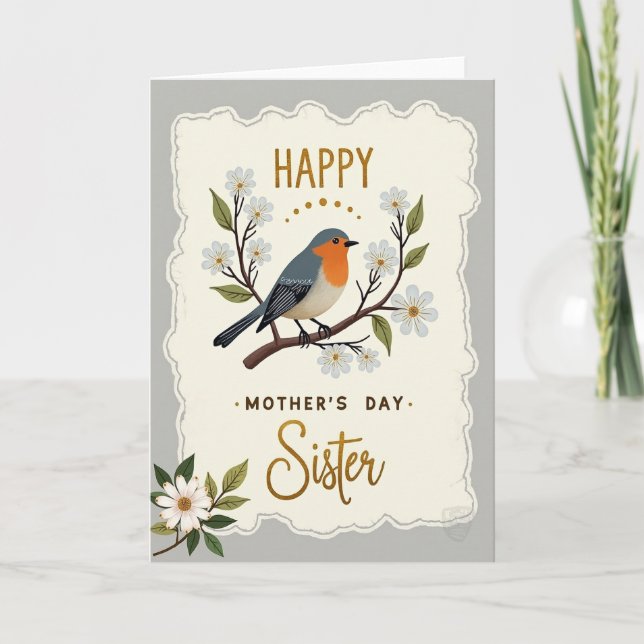 Floral Sister Mothers Day Card (Front)