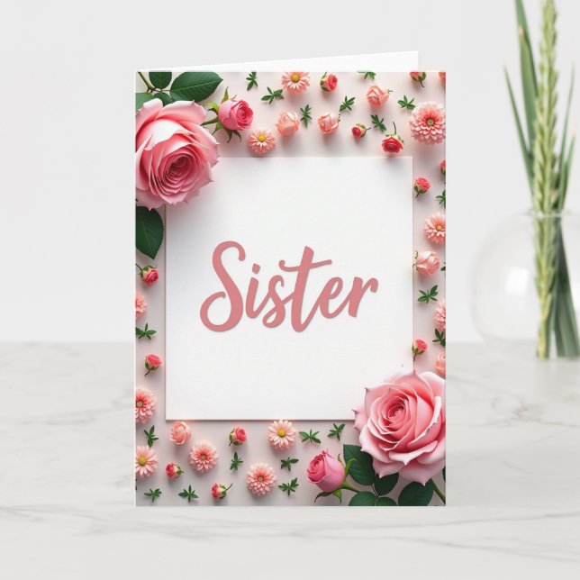 Floral Sisters Affection Card (Front)