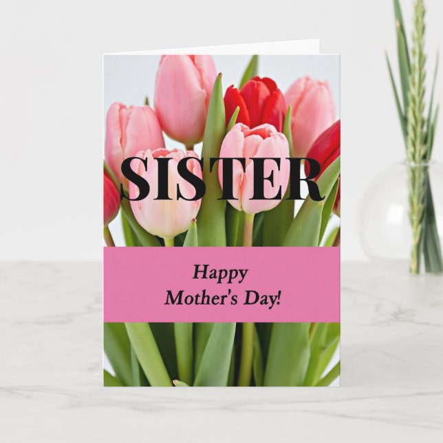 Floral Sisters Day Wish Card (Front)