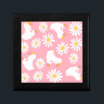 Floral Skates Roller Skating Pattern  Gift Box<br><div class="desc">Cool modern pastel pink spring summer daisies and white retro roller quad skates with pink wheeles design for roller skater woman, girl. Lovable roller skates pattern design on home decor, mugs, wrapping paper, etc. Roller skates art illustration design gift for daughter, granddaughter, derby girl, roller babe. Rollerskating, quad roller skates,...</div>