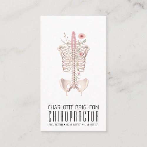 Floral Skeleton Chiropractor Appointment  Business Card