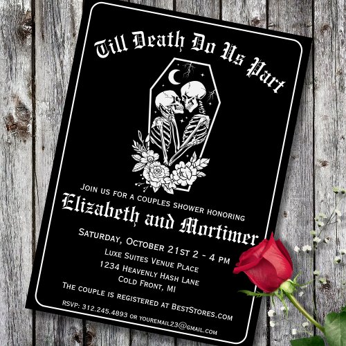 Floral Skeleton Couples Shower Invitation