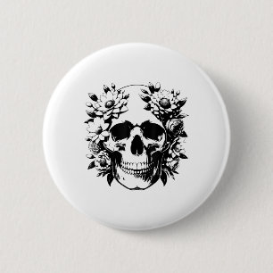 Floral Skeleton Graphic T Gothic Clothes For Women Button