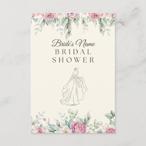 Floral Sketch Bride Bridal Shower Invitation