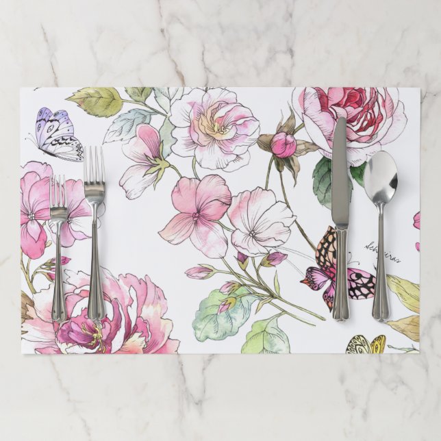 Floral Sketch Placemat (In Situ)