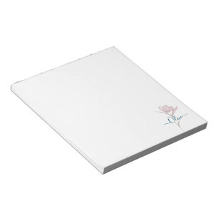 Floral Sketch Watercolor Personalized Notepad