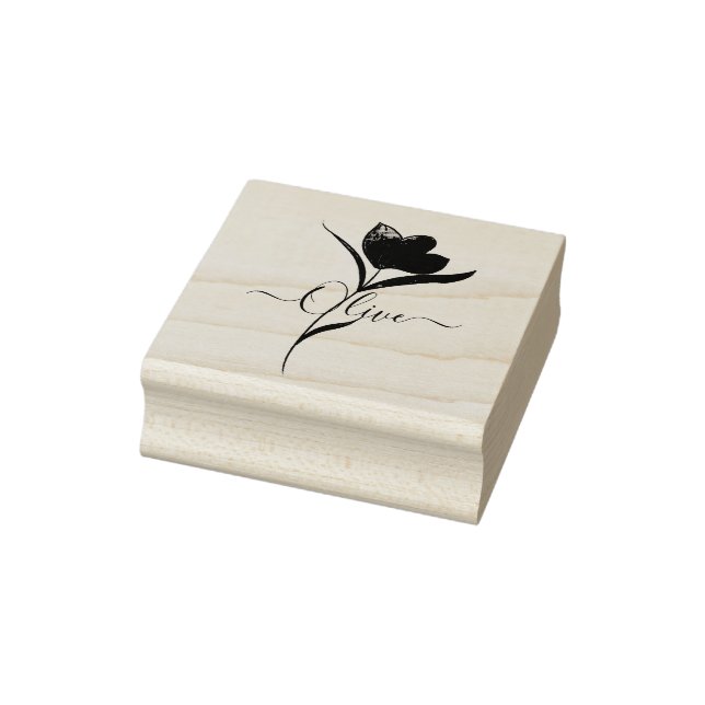 Floral Sketch Watercolor Personalized Rubber Stamp (Stamp)