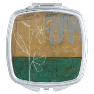 Floral Sketch with Wildflower and Plants Compact Mirror