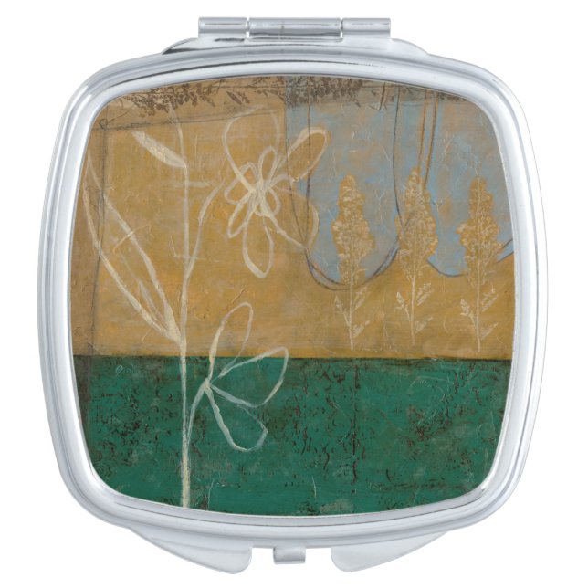 Floral Sketch with Wildflower and Plants Compact Mirror (Front)