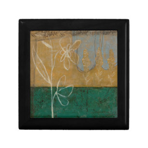 Floral Sketch with Wildflower and Plants Keepsake Box