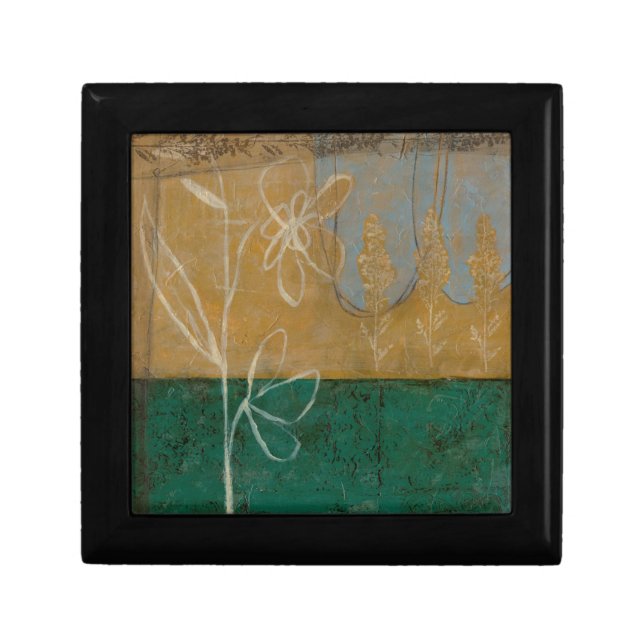 Floral Sketch with Wildflower and Plants Keepsake Box (Front)