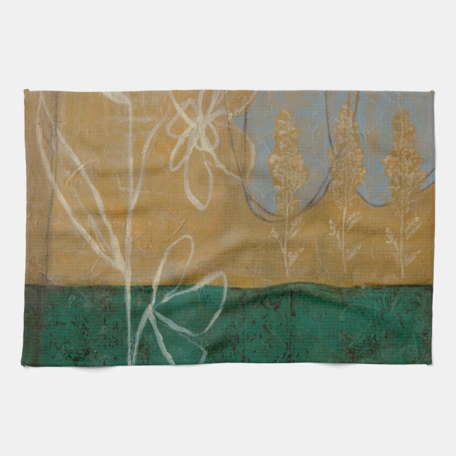 Floral Sketch with Wildflower and Plants Kitchen Towel (Horizontal)
