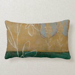Floral Sketch with Wildflower and Plants Lumbar Pillow